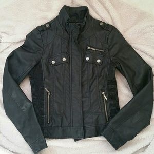 Black faux leather jacket size S